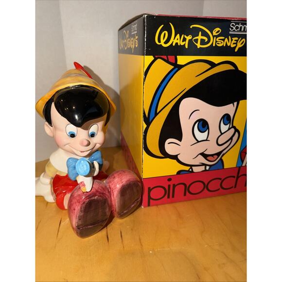 Vintage Disney Pinocchio Porcelain Music Box "When You Wish Upon A Star" Schmid - Picture 1 of 8